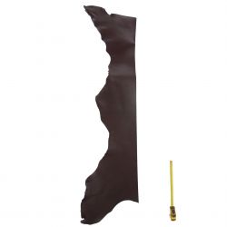 Cuir Vachette tannage végétal épais 3 mm marron foncé