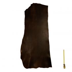 Collet Vachette ép. 3mm tannage végétal marron foncé