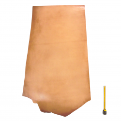 Demi-croupon épais 3,4 mm Vachette Tannage végétal Naturel 2nd choix