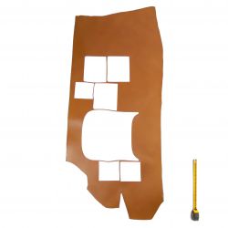 Grande chute entière croupon cuir ép. 2mm tannage végétal Vachette Marron