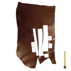Grande chute entière croupon cuir ép. 2mm tannage végétal Vachette Marron foncé