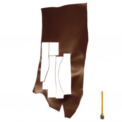 Grande chute entière croupon cuir ép. 2mm tannage végétal Vachette Marron foncé