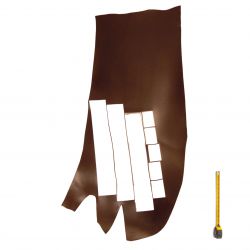 Grande chute entière croupon cuir ép. 2mm tannage végétal Vachette Marron foncé