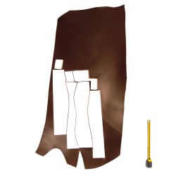 Grande chute entière croupon cuir ép. 2mm tannage végétal Vachette Marron foncé