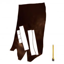 Grande chute entière croupon cuir ép. 2mm tannage végétal Vachette Marron foncé