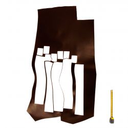 Grande chute entière croupon cuir ép. 2mm tannage végétal Vachette Marron foncé
