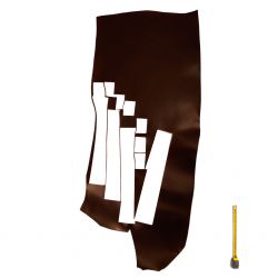 Grande chute entière croupon cuir ép. 2mm tannage végétal Vachette Marron foncé