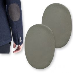 2 Patchs en cuir véritable Gris idéal coudières genouillères