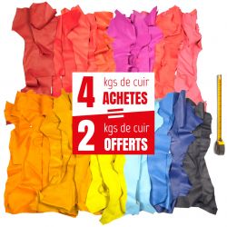 4kg + 2kg gratuits chutes de cuir Multicolores - 15 coloris