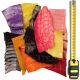 10 morceaux de cuir Crocodile multicolores