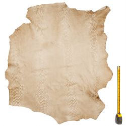 Peau entière de Chèvre Marron imprimée Serpent
