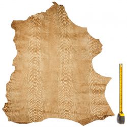 Peau entière de Chèvre Marron imprimée Serpent