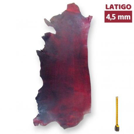 Bande entière LATIGO cuir Vachette ép. 4,5mm Grade B coloris Bordeaux