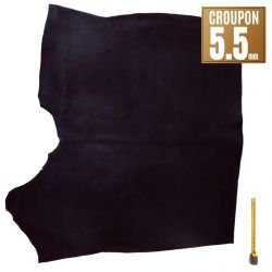 Croupon entier Harness épais 5,5 mm cuir Vachette Noir