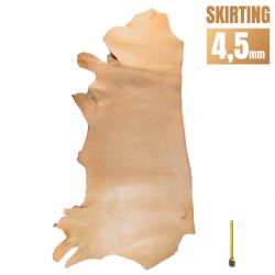 Bande entière cuir Vachette tannage végétal ép. 4,5mm Grade B coloris Naturel Skirting