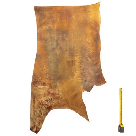 Cuir épais tannage végétal Vachette ép. 4,5mm Marron antique patiné main