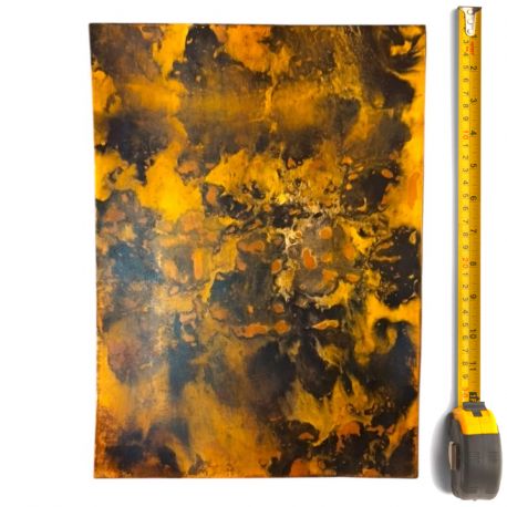 Cuir épais tannage végétal Vachette ép. 3,6mm Jaune antique patiné main