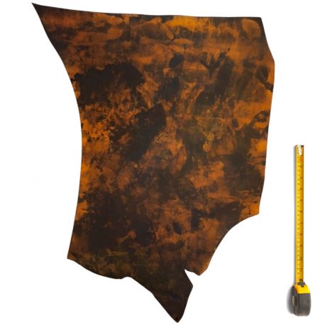 Cuir tannage végétal Vachette ép. 2mm Marron antique patiné main