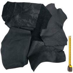 1 kg grands morceaux cuir Veau grainé Noir