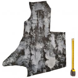 Peau de Vachette cuir Noir patiné main