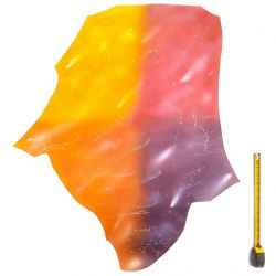 Cuir tannage végétal Vachette ép. 2mm Orange antique patiné main