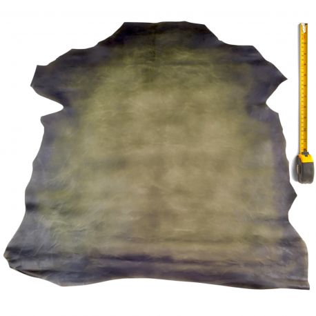 Peau entière de Chèvre cuir Vert patiné main