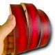Lanière de cuir Tannage Végétal rouge patiné main longueur 160 cm