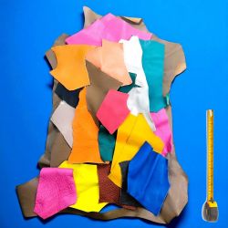 1 kg petites chutes de cuir multicolores