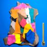 1 kg petites chutes de cuir multicolores
