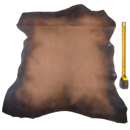 Peau entière de Chèvre cuir Marron patiné main