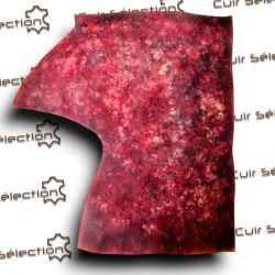 Cuir tannage végétal Vachette 2mm Rouge antique patiné main