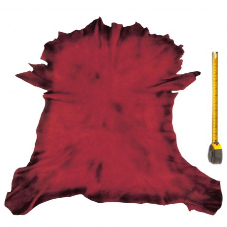 Peau entière d'Agneau Rouge Antique velours