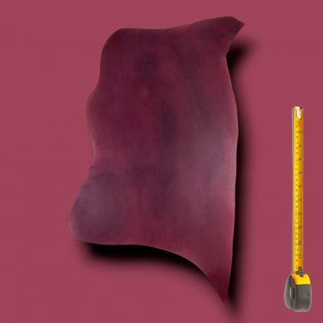 Cuir tannage végétal Vachette 2mm Bordeaux antique patiné main