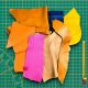 0,7 kg chutes de cuir multicolores