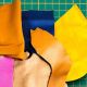 0,7 kg chutes de cuir multicolores