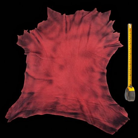 Peau entière d'Agneau Rouge Antique velours
