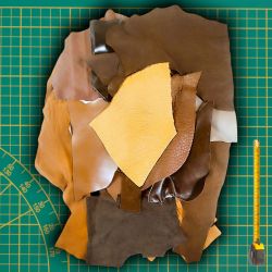 1 kg chutes de cuir multicolores