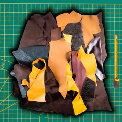 1 kg chutes de cuir multicolores