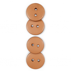 4 boutons en cuir tannage végétal épaisseur 5 mm diamètre 28 mm