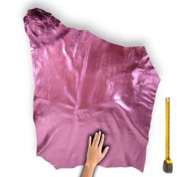 Peau entière de Chèvre Rose cuir finition métallisée