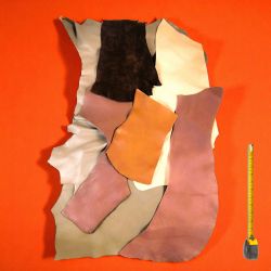 1 kg chutes de cuir multicolores