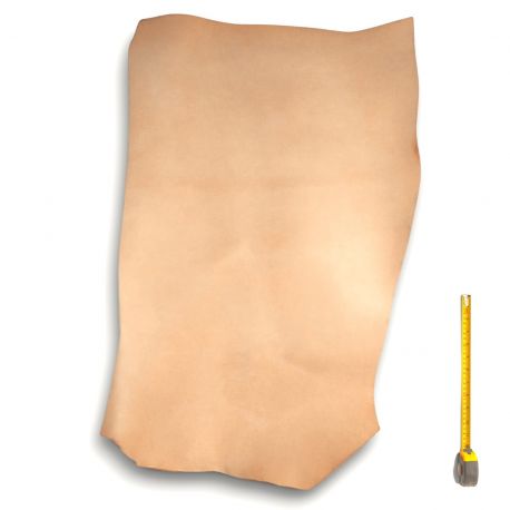 Cuir épais Vachette tannage végétal ép. 3,8 mm peau coloris Naturel