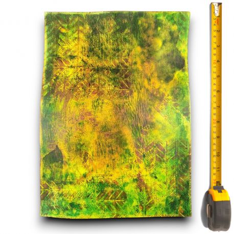 Cuir épais tannage végétal Vachette ép. 3,4mm Vert antique patiné main