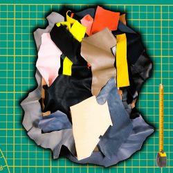 1 kg chutes de cuir multicolores