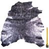 Peau entière de Chèvre gris argenté imprimé Serpent