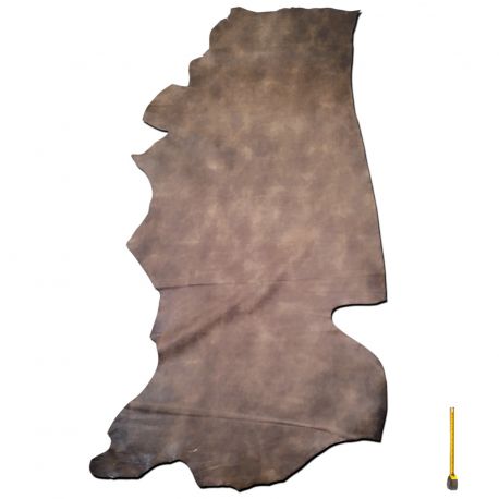 Peau entière de cuir Vachette coloris Marron Antique finition patinée