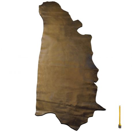 Peau entière de cuir Vachette coloris Marron Antique finition patinée