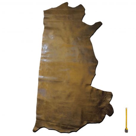 Peau entière de cuir Vachette coloris Marron Antique finition patinée