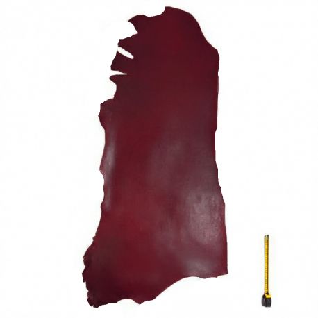 Bande entière cuir Vachette tannage végétal ép. 2,5mm coloris Bordeaux