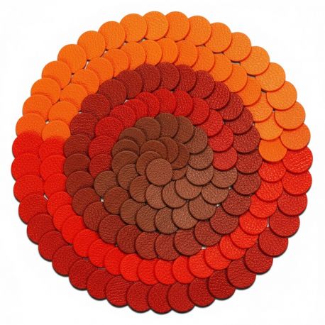 10 Ronds en cuir multicolores